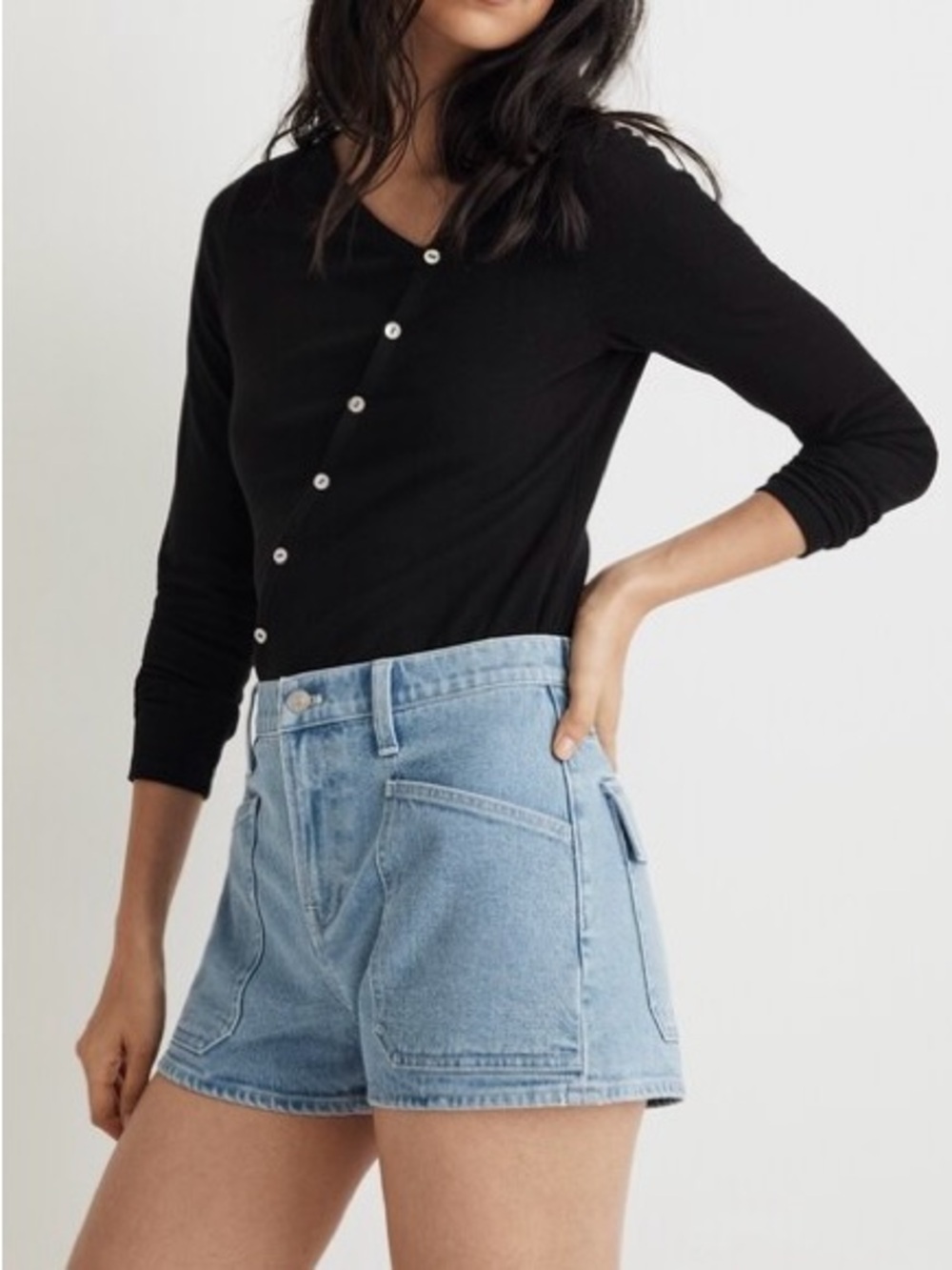 NWT Madewell The Perfect Vintage Jean Shorts in Cardston Wash Size 28 - Picture 7 of 9